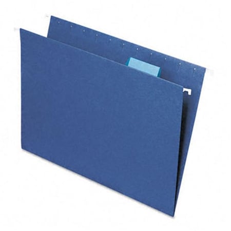 Made-To-Stick Hanging File Folders- 1/5 Tab- 11 Point Stock- Letter- Navy- 25/Box MA41482